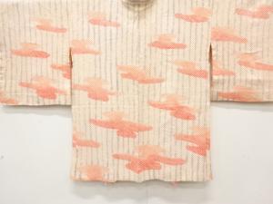 未使用品　きぬたや謹製　本総絞り　縞にヱ霞模様　羽織